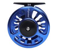 Raprance Mulinello da pesca a mosca, in lega di alluminio lavorato a CNC, mulinello a mosca grande arbor, 3/4, 5/6, 7/8 wt in blu (3/4)