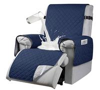 RAPRAP Copertura Impermeabile del sofà del reclinabile di 100%, Copertura reclinabile Antiscivolo della Sedia di 3 posti con Le Cinghie Elastiche per i Cani,Navy Blue,1 Seater