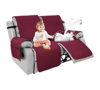 RAPRAP Copridivano 100% impermeabile, antiscivolo, per poltrona reclinabile a 2 posti, lavabile, con tasche, per cani, animali domestici, bambini, rosso, a 2 posti