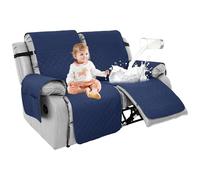 RAPRAP Copridivano 100% impermeabile, antiscivolo, per poltrona reclinabile a 2 posti, lavabile, con tasche, cinghie elastiche per cani, animali domestici, bambini, blu navy, 2 posti