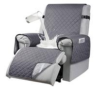 RAPRAP Copripoltrona Relax Reclinabile, 100% Impermeabile Copri Poltrona Relax Reclinabile 1 Posto con 6 Tasche, 25Inch,Grigio,1 Seater