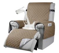 RAPRAP Copripoltrona Relax Reclinabile, 100% Impermeabile Copri Poltrona Relax Reclinabile 1 Posto con 6 Tasche, 25Inch,Taupe,1 Seater