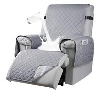 RAPRAP Copripoltrona Relax Reclinabile, 100% Impermeabile Copri Poltrona Relax Reclinabile 1 Posto con 6 Tasche, 25Inch,Light Grey,1 Seater