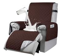 RAPRAP Copripoltrona Relax Reclinabile, 100% Impermeabile Copri Poltrona Relax Reclinabile 1 Posto con 6 Tasche, 25Inch,Marrone,1 Seater