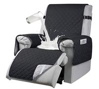 RAPRAP Copripoltrona Relax Reclinabile, 100% Impermeabile Copri Poltrona Relax Reclinabile 1 Posto con 6 Tasche, 25Inch,Nero,1 Seater