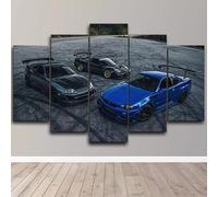 RAPSANI 5 pannelli da parete stampe su tela Auto,Quadro Multipannello su Tela 5 Pezzi,quadro moderno 5 pezzi in legno vogue,Tela Decorativa per Soggiorno Stanza da Letto 100x55cm