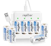 Rapthor Batteria ricaricabile da 3,7 V, 900 mAh, confezione da 8 pezzi, compatibile con Arlo VMC3030 VMK3200 VMS3330 3530, torcia Polaroid microfono di ricambio 123 batterie