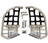 Raptor 660 Nerf Bars Pro Peg Heel Guards Alba Racing Argento Nero 203 T7