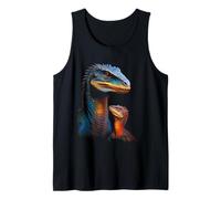Raptor Dad/Mom & Baby Graphic Design Adult & Kids (Black) Canotta