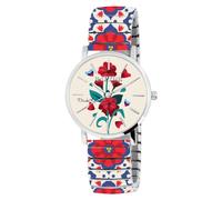 Raptor Frida Kahlo Edition - Orologio da polso da donna colorato con cinturino a tracolla, speciale orologio da polso da donna, orologio artistico per donne anziane, multicolore, bianco con fiori