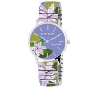 Raptor Frida Kahlo Edition - Orologio da polso da donna colorato con cinturino a tracolla, speciale orologio da polso da donna, orologio artistico per donne anziane, multicolore - azzurro con giglio