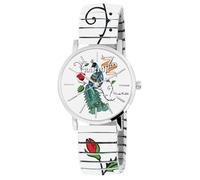 Raptor Orologio da donna Frida Kahlo Edition con cordino, orologio da polso di alta qualità in acciaio inox, regalo per moglie, fidanzata o madre con scatola per orologi, bianco, Contemporaneo