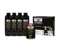 RAPTOR rivestimento protettivo KIT, 4 bottiglie 3,79 litri (incluso indurente), nero con pistola Raptor Professional Vari Nozzle