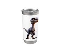Raptor Velociraptor Dinosauro Amo i Dinosauri Raptor Bicchiere termico in acciaio inox doppia parete