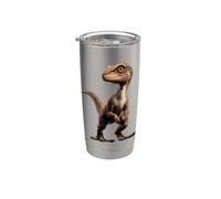Raptor Velociraptor Dinosauro Amo i Dinosauri Raptor Bicchiere termico in acciaio inox doppia parete