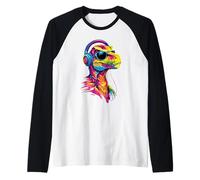 Raptor Velociraptor Dinosauro Amo i Dinosauri Raptor Maglia con Maniche Raglan
