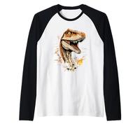 Raptor Velociraptor Dinosauro Amo i Dinosauri Raptor Maglia con Maniche Raglan