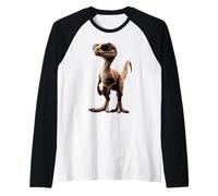 Raptor Velociraptor Dinosauro Amo i Dinosauri Raptor Maglia con Maniche Raglan