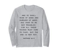 Rapture & Second Coming Gospel of Jesus - Matthew 24:6 Maglia a Manica