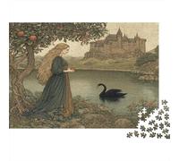 Rapunzel sotto il melo, con castello medievale sullo sfondoPuzzle 1000 Pezzi Per Adulti, Giochi Educativi70x50cm/1000pcs