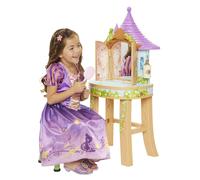 Rapunzel Vanity Disney Tangled Rapunzel's Tower Vanity Playset con pezzi di capelli a spazzola per capelli a specchio e sgabello