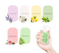 RAQEHO 300 fogli di sapone di carta da viaggio - 6 confezioni da viaggio in schiuma per sapone per le mani, ricariche con 1 scatola portatile per il lavaggio a mano usa e getta profumati, mini fiocchi