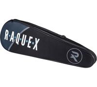 Raquex Borsa tre racchette da badminton - Custodia per racchette da badminton o da squash, con tracolla regolabile - Borsa sportiva per racchette da uomo e da donna (Nera)