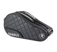 Raquex Elite, borsa per racchette da paddle/pickleball, per 4 racchette, blu o nero, in pelle sintetica, trapuntata, per uomo e donna, fodera termica e protezione imbottita per racchette, regalo di