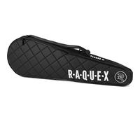 Raquex Elite, custodia per racchetta da badminton e squash, borsa con maniglia per il trasporto e tracolla, può contenere 3 racchette, protezione imbottita in pelle sintetica trapuntata, regalo