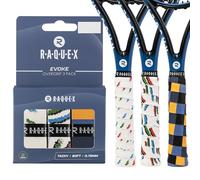 Raquex Nastro Adesivo Mimetico Evoke - Nastro per Impugnatura per Racchette da Tennis - Nastro Antiscivolo per Racchette da Tennis, Badminton e Squash - Confezione da 3 (Strisce Selvagge)