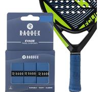 Raquex Nastro overgrip per Racchette da Padel Evade, Blu, Confezione da 3 Nastri overgrip, Spessore 0,65 mm, Assorbente, Leggermente appiccicoso e Antiscivolo per Racchette da Padel o Pickleball