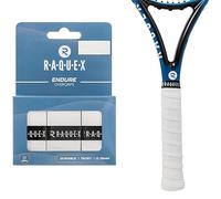 Raquex Nastro overgrip per Racchette Endure Confezione da 3 Pezzi di Nastro overgrip, Spessore 0,75 mm; Antiscivolo, per Racchette da Tennis, Badminton, Squash, Padel (Bianco)
