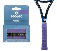 Raquex Nastro overgrip per Racchette Endure Confezione da 3 Pezzi di Nastro overgrip, Spessore 0,75 mm; Antiscivolo, per Racchette da Tennis, Badminton, Squash, Padel (Viola Intenso)