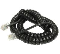 RARAION - Cavo telefonico RJ10 nero a spirale da spina a spina - 5 m