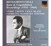 Rare and Unpublished Recordings 1934 - 1949 (Gigli) (CD) Album