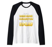 Rare Book Collector IDGAF Vintage Fiction Book Collections Maglia con Maniche Raglan