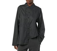 rare/self Camicia All Gender, con Bottoni, in Cotone, Design a Sezioni Unite, Nero (Off Black), 5