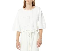 rare/self Top All Gender, a Girocollo, Taglio Squadrato, Cuciture a Vista, in Maglia di Spugna, Bianco, 5