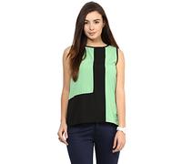 RARE Top da donna in georgette nero (EP1071A), verde, 44