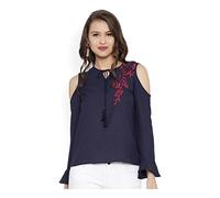 RARE Top ricamato blu navy (EP2216A), Blu navy, 46