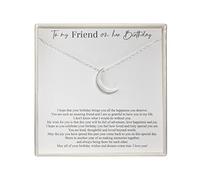 RareLove Regalo di compleanno per amici, regalo di amicizia da donna, in argento Sterling 925, collana con ciondolo a forma di luna crescente, regalo per migliore amica migliore amica e migliore amica