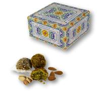 RAREZZE - Biscotti di Pasta di Mandorla Siciliana al PISTACCHIO con Granella, produzione di giornata, scatola regalo gr.400. Antica Pasticceria di Sicilia, preparazione artigianale cannoli, torroncini