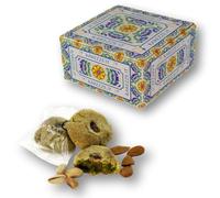 RAREZZE - Biscotti di Pasta di Mandorla Siciliana al PISTACCHIO, produzione di giornata, scatola regalo (gr.400). Antica Pasticceria di Sicilia, preparazione artigianale cannoli, cassata, torroncini