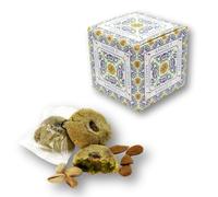 RAREZZE - Biscotti di Pasta di Mandorla Siciliana al PISTACCHIO, spediti APPENA SFORNATI, scatola regalo (kg.1). Antica Pasticceria di Sicilia, produzione artigianale cannoli, cassata, torroncini