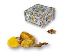 RAREZZE - Biscotti di Pasta di Mandorla Siciliana all'ARANCIA, produzione di giornata, in scatola regalo (gr.400). Antica Pasticceria di Sicilia, preparazione artigianale cannoli, cassata, torroncini