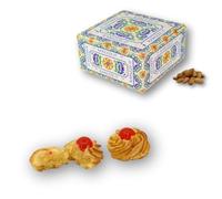 RAREZZE - Biscotti di Pasta di Mandorla Siciliana con Ciliegia, produzione di giornata, in scatola regalo (gr.400). Antica Pasticceria di Sicilia, preparazione artigianale cannoli, cassata, torroncini