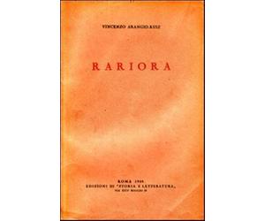 Rariora. Studio di diritto romano - Arangio Ruiz Vincenzo