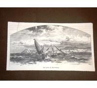 Rarissima veduta di Barcellona del 1892 Il Porto Mediterraneo Pittoresco