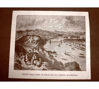 Rarissima veduta di Budapest del 1866 Città sul Danubio Capitale dell'Ungheria