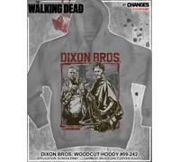 Raro Autentico The Walking Dead Dixon Bros Woodcut Zombie Daryl AMC Felpa S-3XL